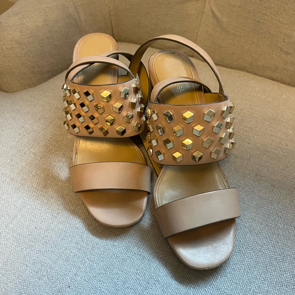 Michael Kors studded strap sandals in Taupe!